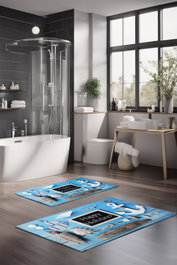 Mijölnir Juego de 2 Alfombrillas de Baño CT-5216 Multicolor